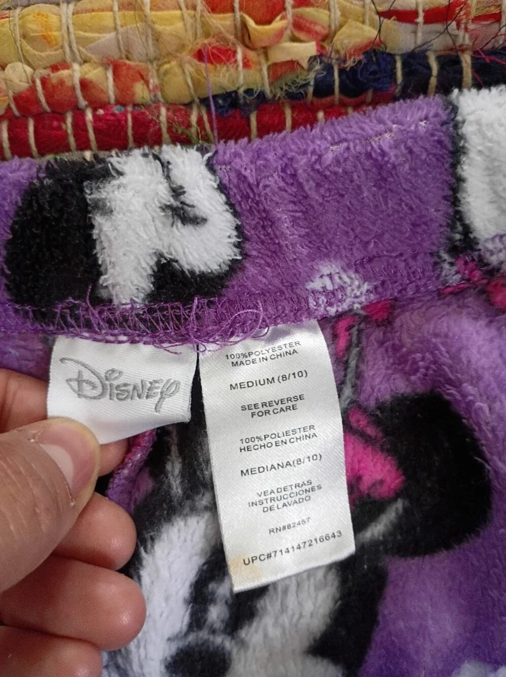 Disney Purple Minnie Mouse Pajama Bottoms with Pink Accents - Picture 2 of 4